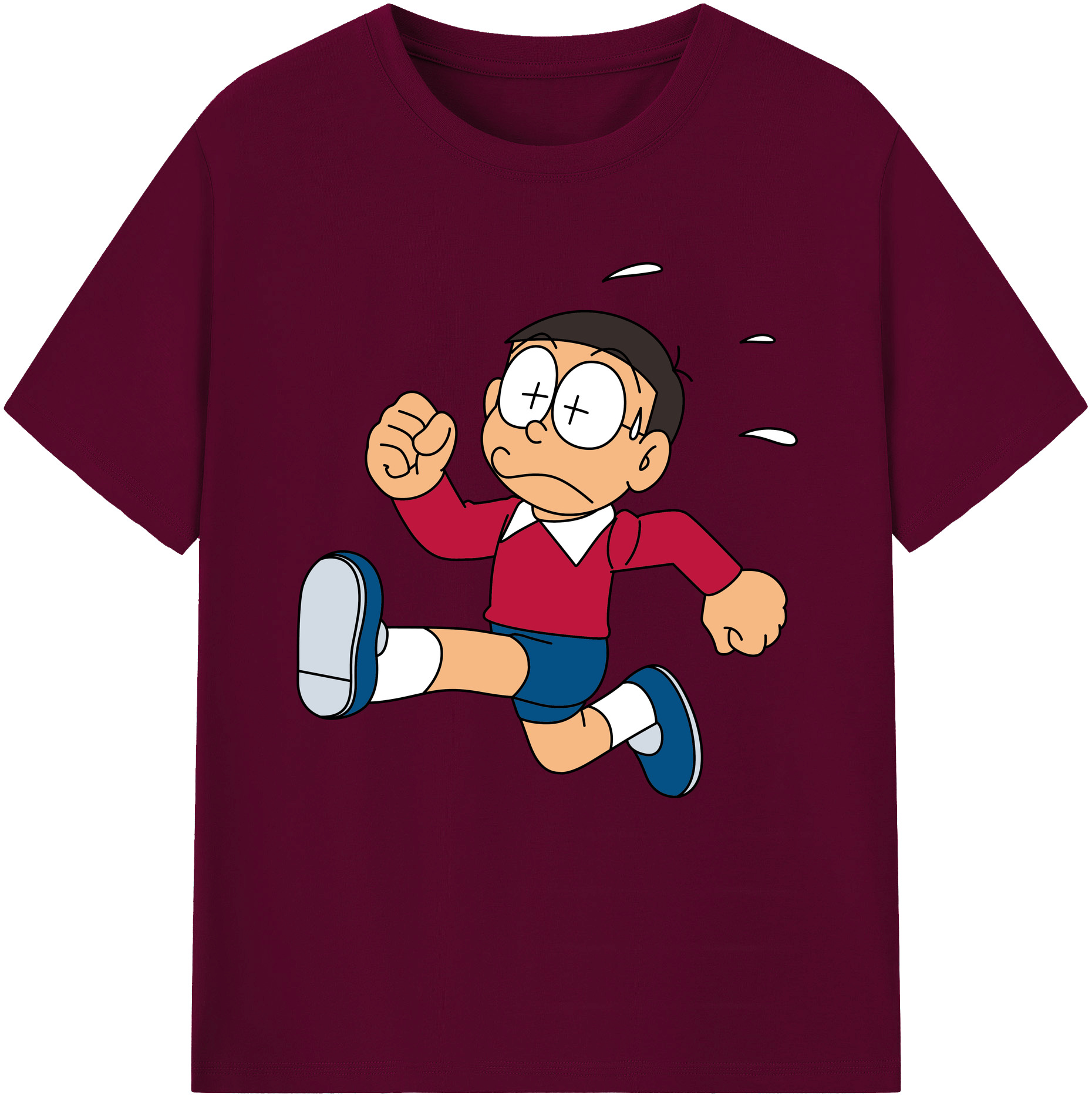（画像用） ドラえもん 野比 のび太 Doraemon Nobita Nobi レディースカジュアルプリントTシャツ（綿100％）